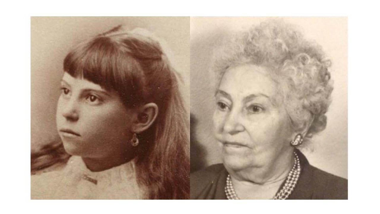 Muzetta Blacker (1873-1975), 10 years old and 83 years old